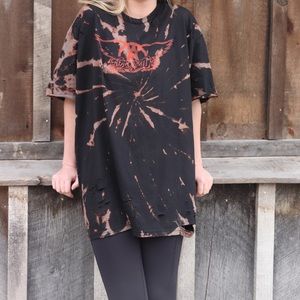 Aerosmith Graphic Tee w/bleach dye